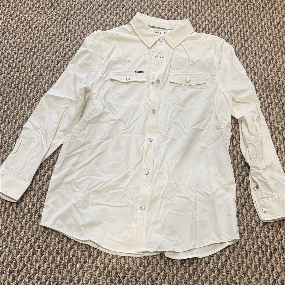 Poncho Kids' White Button Down Shirt